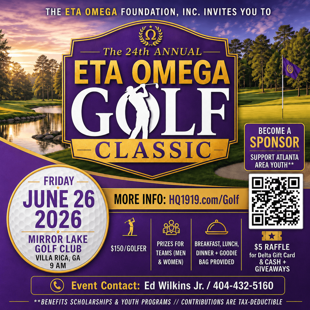 2026 Eta Omega Golf Classic flyer - new date June 26