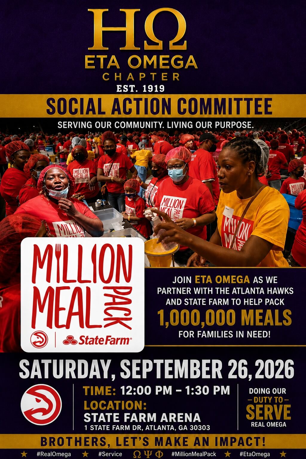 Eta Omega at Atlanta Hawks Million Meal Pack