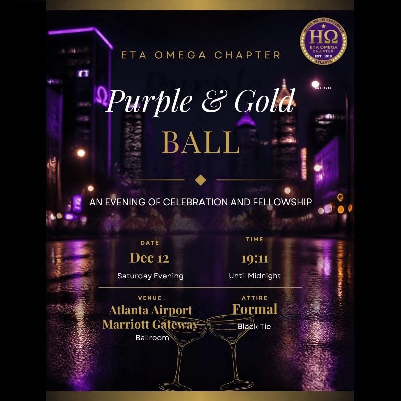 2026 Eta Omega Purple and Gold Ball