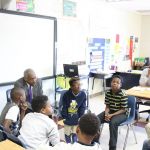 Bro. Rod Prince listens as the students discuss their career ambitions.