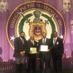 Bros. Vincent Smith and Gerald "Cisco" Brown after receiving their 40 year service awards at the Conclave